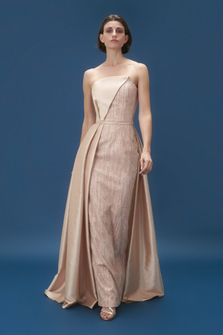 Structured Strapless Beaded Gown