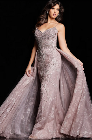 Spaghetti Strap Embellished Gown