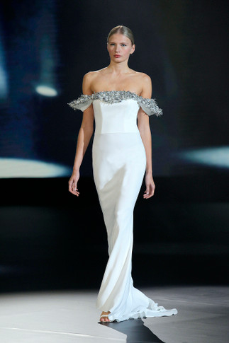 Canicatti Embroidered Off Shoulder Gown