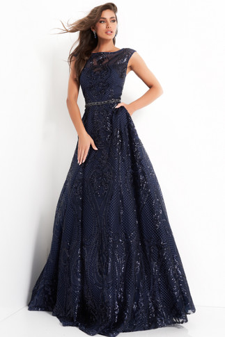 Sequin Embellished A-Line Gown