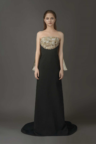 Strapless Gown with Cape Back