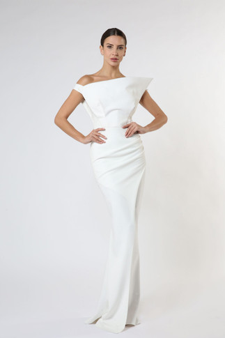 White Crepe Gown