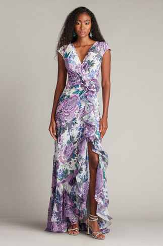 Cap Sleeved- Floral Gown