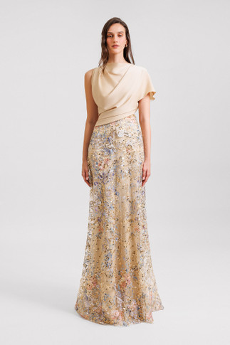 Fully Beaded Skirt Gown