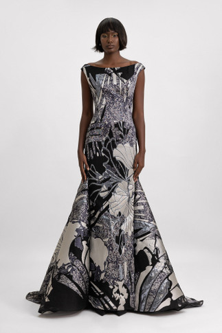 Bateau Collar Gown