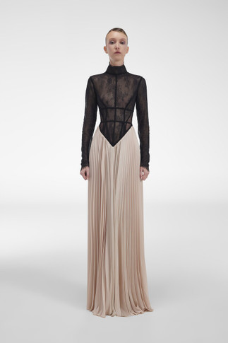 Crepe and Lace Gown