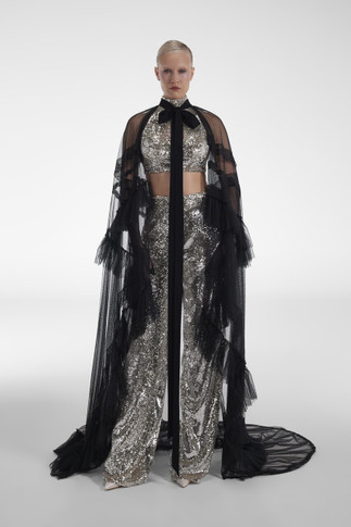 Crop Top, Pants with Cape