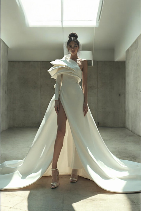High Slit One Shoulder Gown