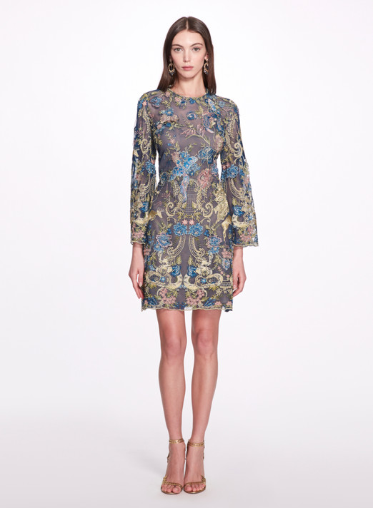 A-Line Long Sleeve Cocktail Dress