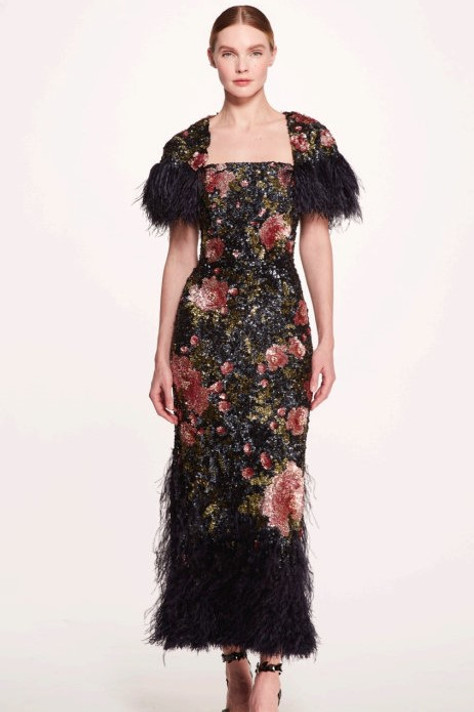 Strapless Ankle-Length Gown with Shrug