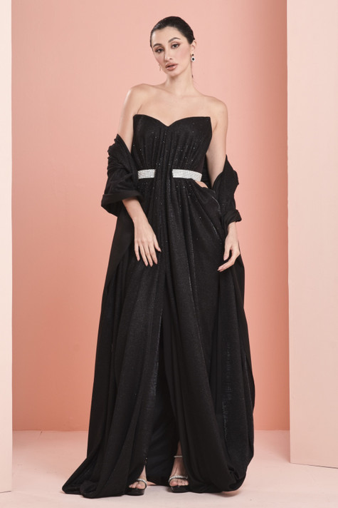 Glitter Crepe Gown