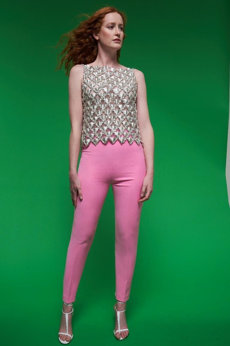 Embellished Top with Pants