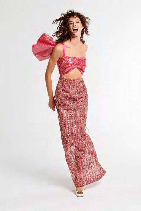 Beaded Bow Gown