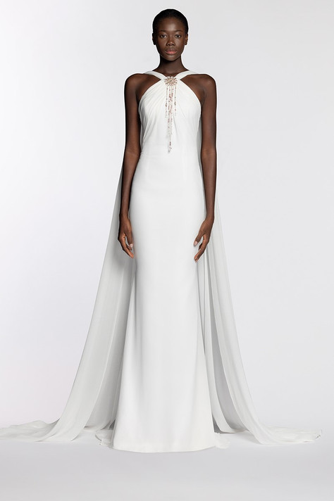 Chiffon Halter Neck Gown