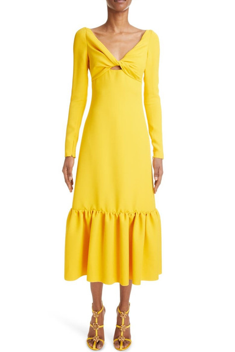 Long Sleeve Ruffle Hem Dress