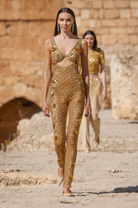 Sleeveless Beaded Jumpsuit