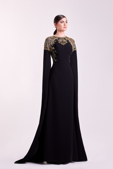 Cape Sleeves Gown