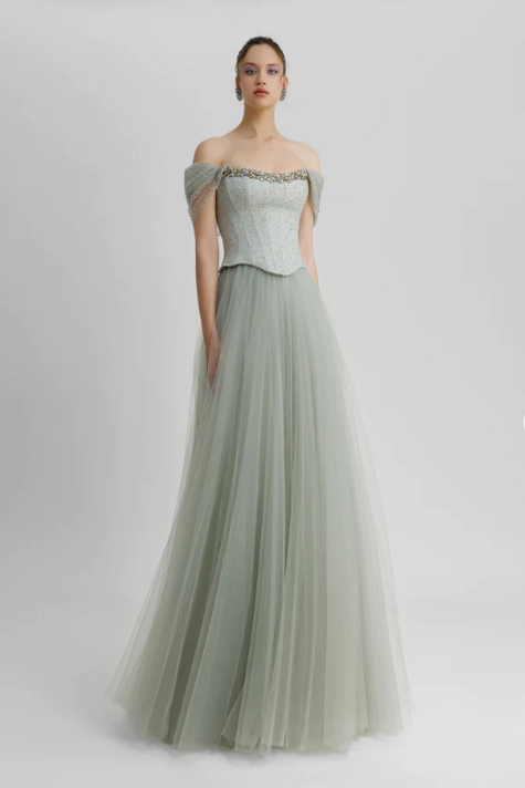 Off-Shoulder Flared Dress