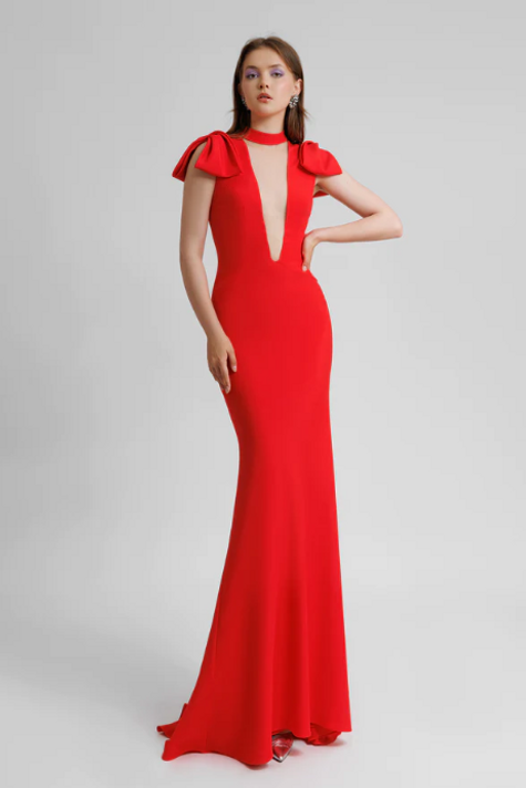 Sleeveless Deep V-Neck Dress
