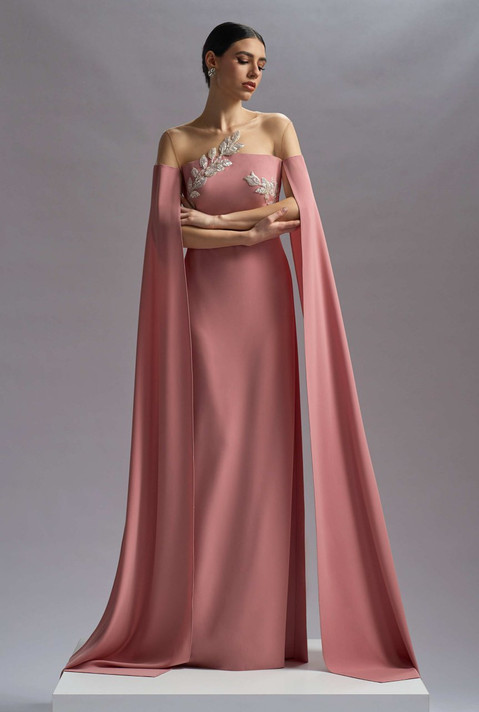 Crepe and Lace Kassandra Gown