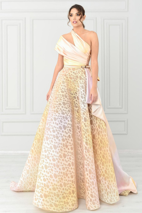 One  Shoulder A-Line Gown