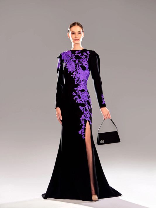 Long Sleeve Threaded Dress