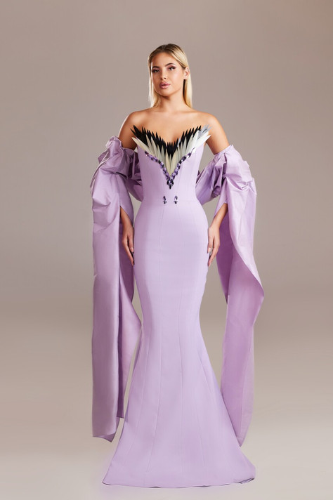 Flared Strapless Gown
