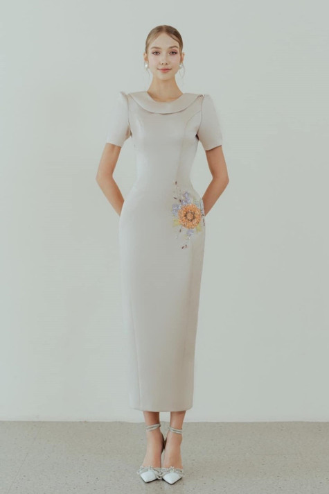 Short Sleeved Midi Dress