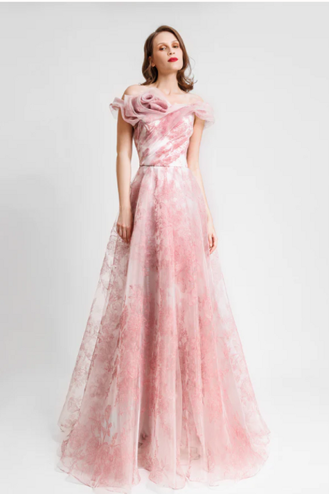 Draped Floral Dress