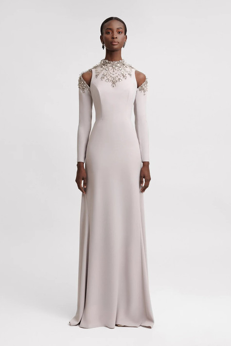 Shoulder Cut-Out Gown