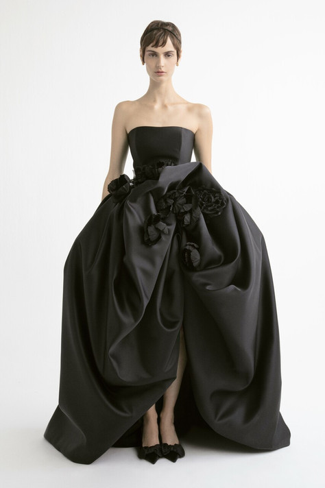Strapless Gown with High-Low Skirt