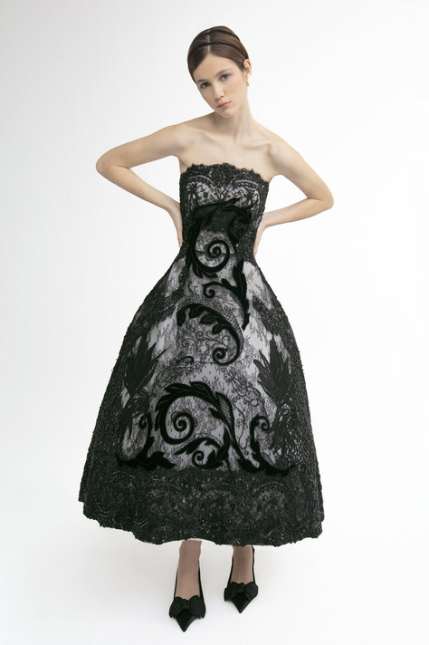 Strapless  Midi Dress