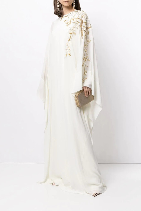 Embroidered Kaftan Gown