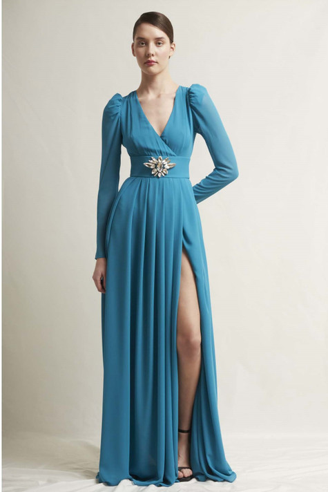 Alida Long Sleeve Georgette Gown