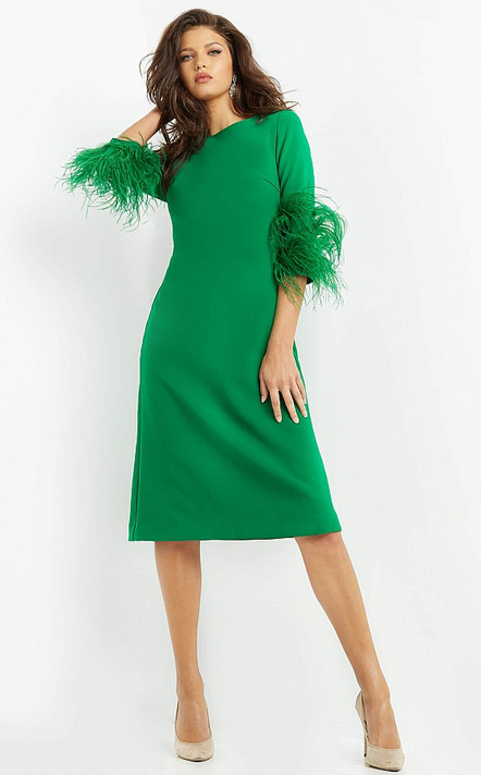 Short Feathered Sleeve Dress