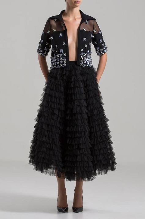 Beaded Jacket and Tulle Skirt