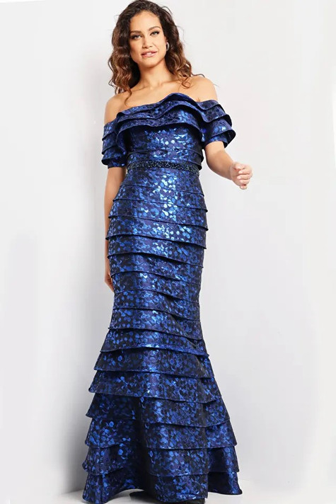 Off the Shoulder Short Sleeved Gown