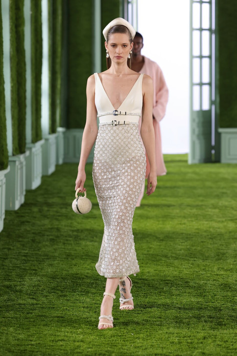 Beaded 3D Flower Mesh Tulle Dress