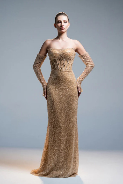 Structured Embroidery Gown