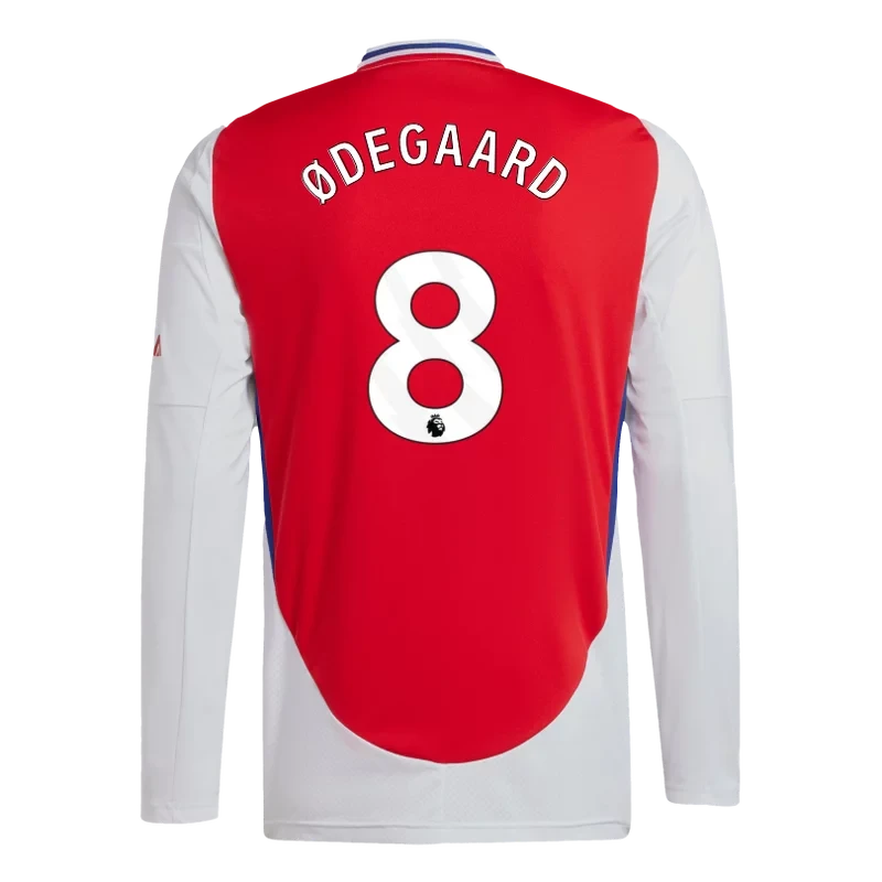 ØDEGAARD #8 Arsenal 24/25 Men's Home Long Sleeve Shirt - PL Font