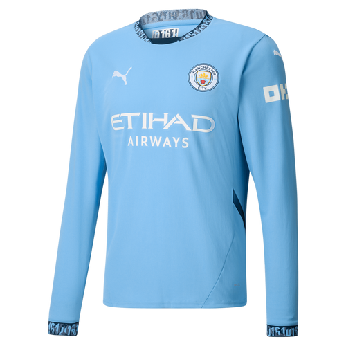 HAALAND #9 Manchester City 24/25 Men's Home Long Sleeve Shirt - PL Font