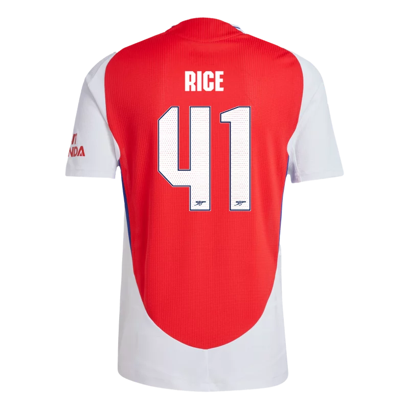 RICE #41 Arsenal 24/25 Authentic Men's Home Shirt - Arsenal Font
