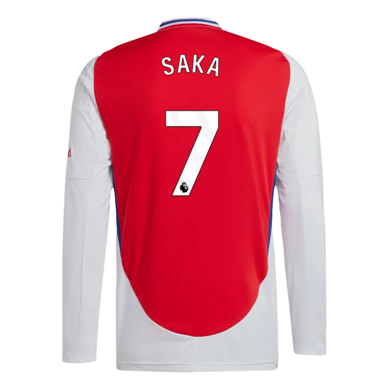 SAKA #7 Arsenal 24/25 Men's Home Long Sleeve Shirt - PL Font