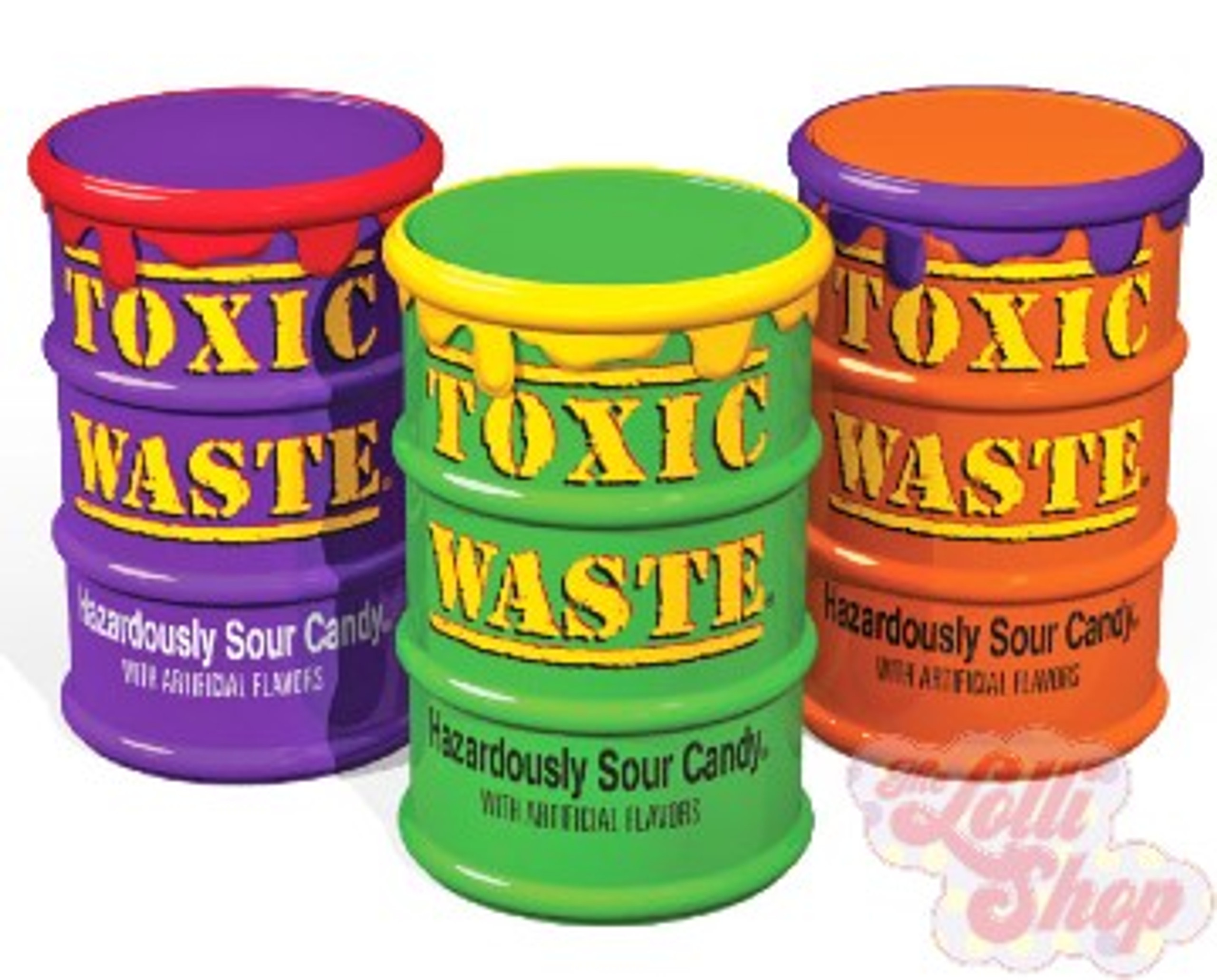 Toxic Waste Sour Candy Drum the lolli shop