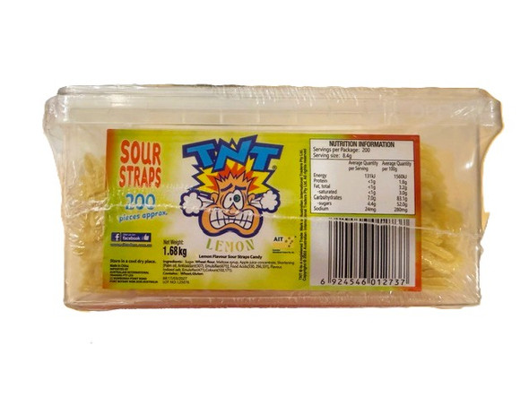 TNT Sour Straps Lemon 100g