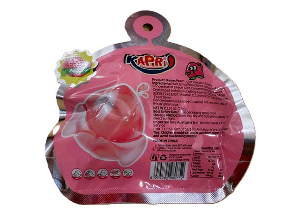 Kapri Peelable Gummy Peach 73g