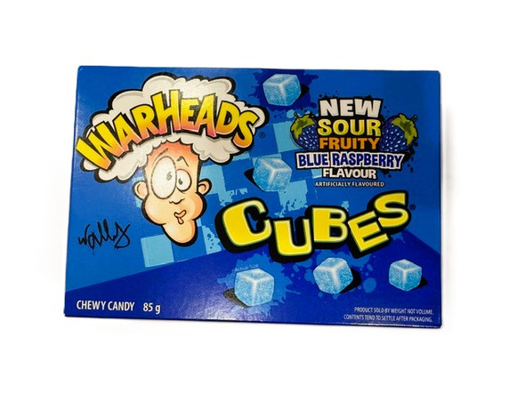 Warheads Blue Raspberry cubes 85g
