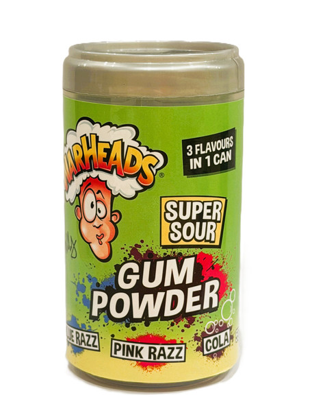 Warheads Super Sour Gum Powder 3 Flavors in 1 Can 55g