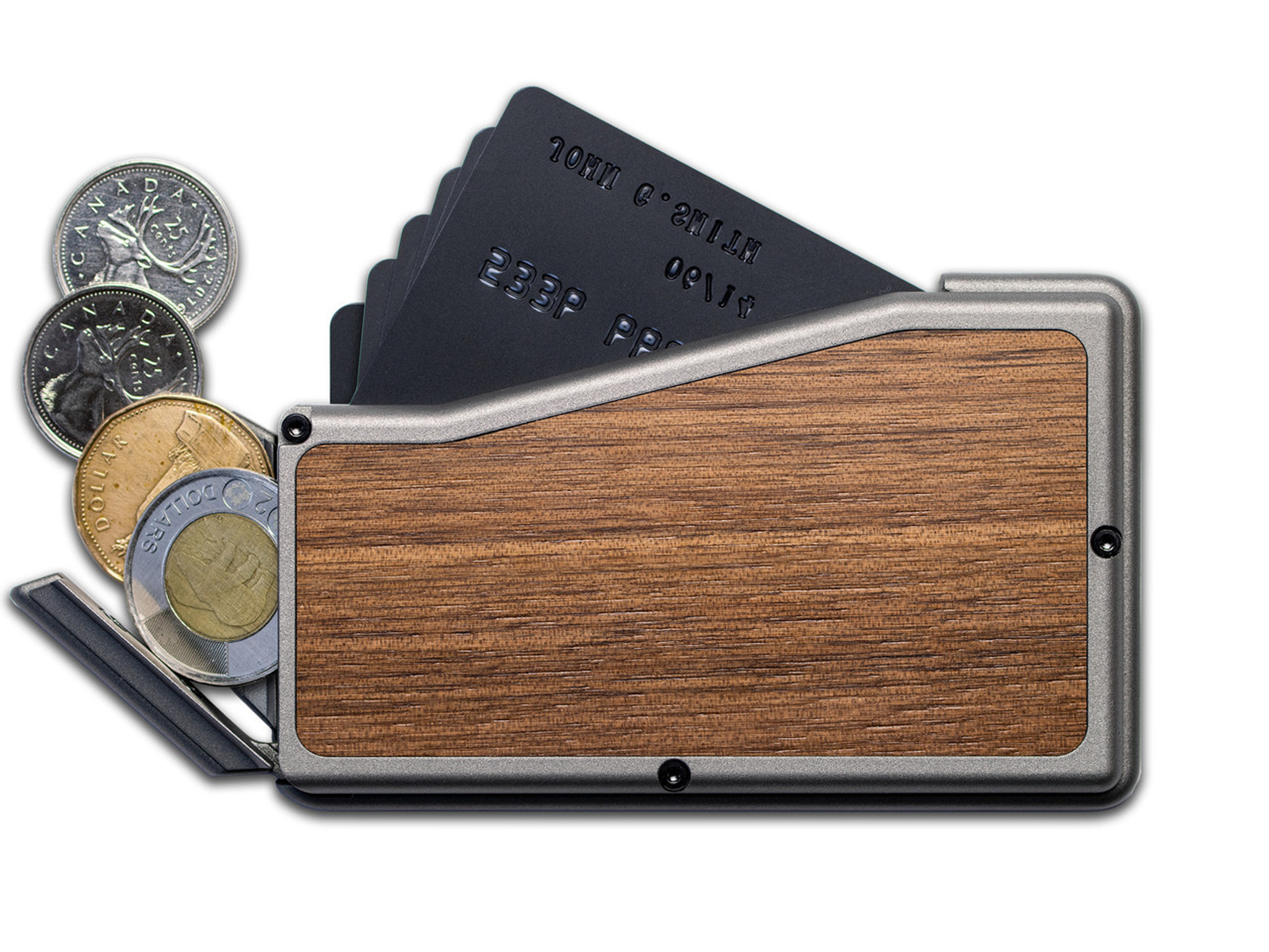 Metal wallet 2025 with coin pocket