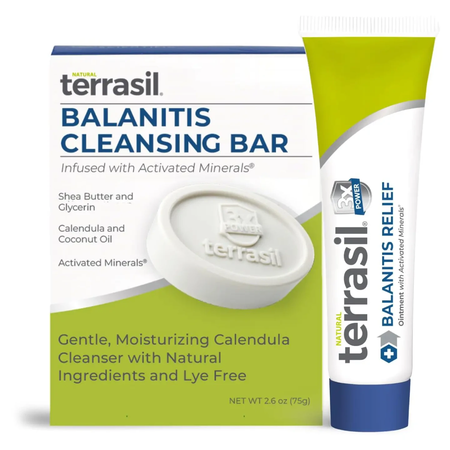 terrasil Balanitis Relief Kit, medicated soap and relief ointment